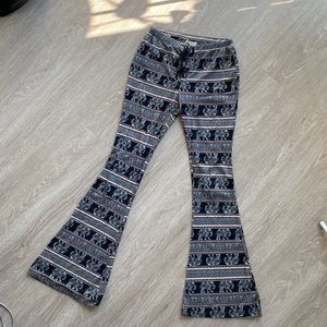 BOHO Lace up bellbottom pants